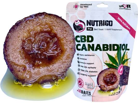 NUTRIGO LK BAITS CBD bumbiņas ar kaņepju eļļu un liellopa gaļu suņiem 75 gr